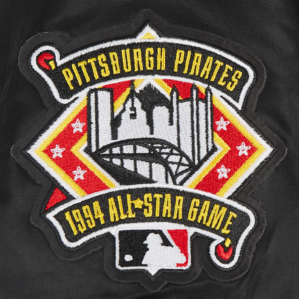 MLB PITTSBURGH PIRATES RETRO CLASSIC WOMEN'S RIB SATIN JACKET (BLACK/YELLOW) - Image 9