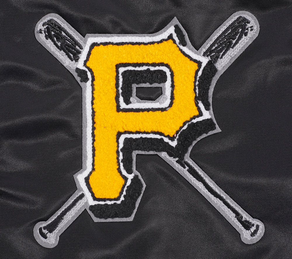 MLB PITTSBURGH PIRATES MASHUP WOMEN'S RIB SATIN JACKET (BLACK/YELLOW) - Image 6
