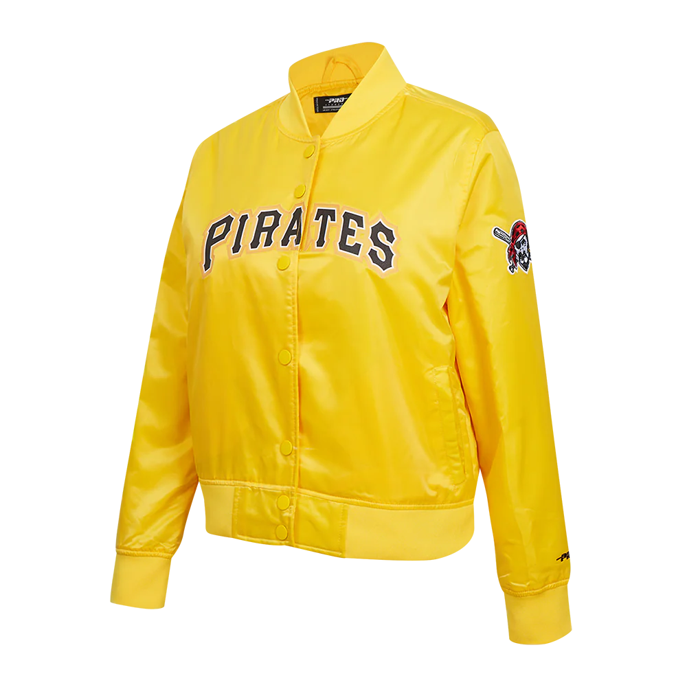 MLB PITTSBURG PIRATES CLASSIC WOMEN'S SATIN JACKET (YELLOW) - Image 2