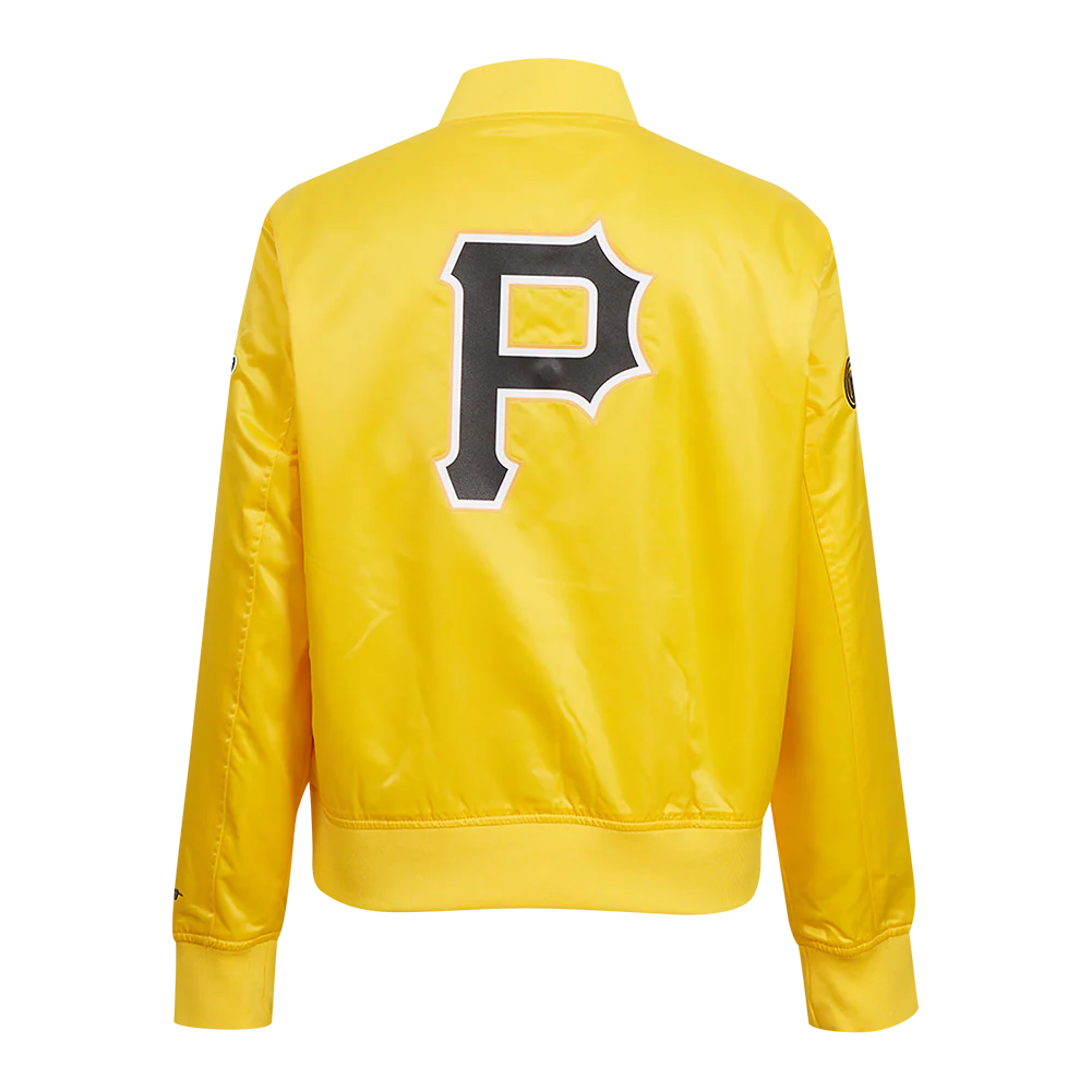 MLB PITTSBURG PIRATES CLASSIC WOMEN'S SATIN JACKET (YELLOW) - Image 3