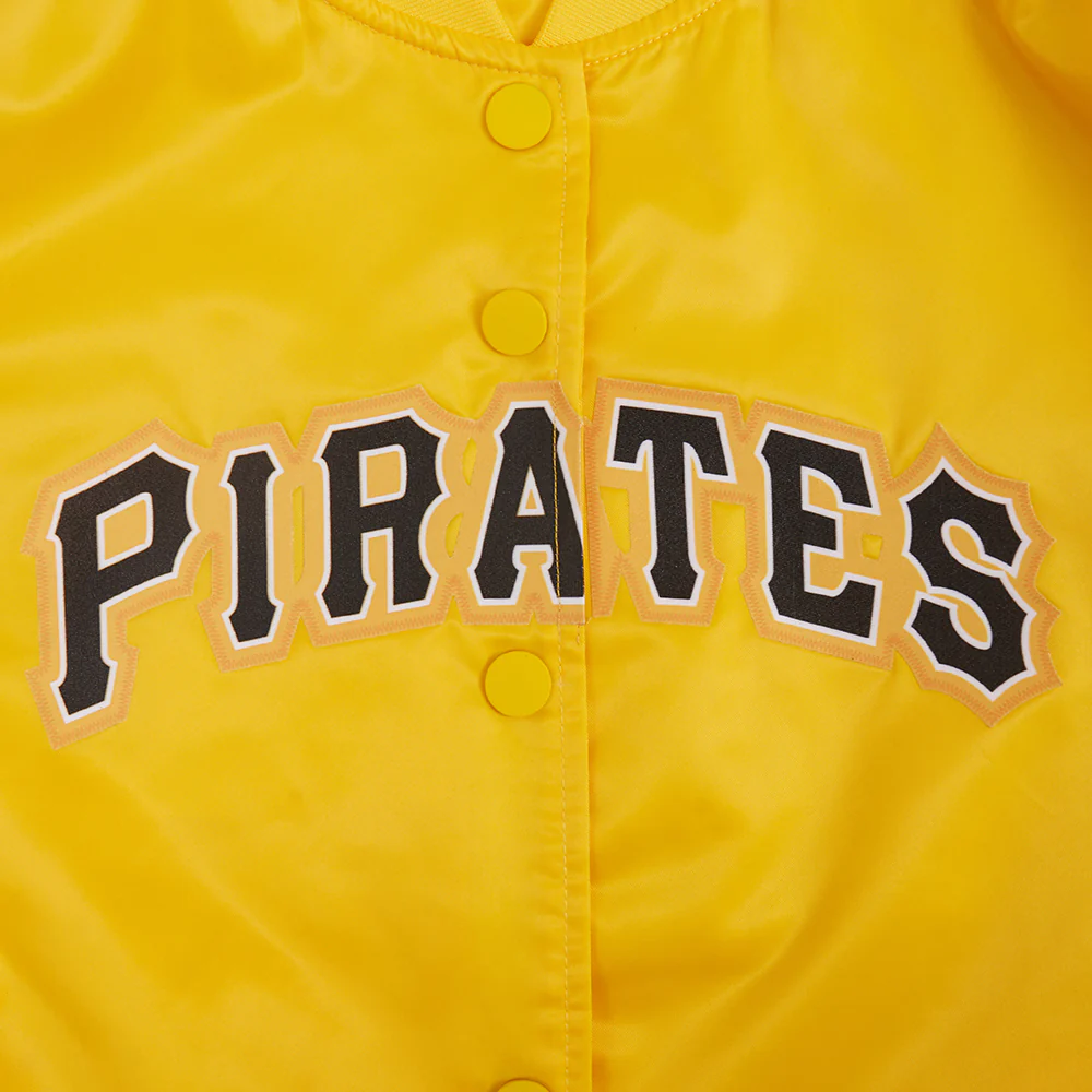 MLB PITTSBURG PIRATES CLASSIC WOMEN'S SATIN JACKET (YELLOW) - Image 5