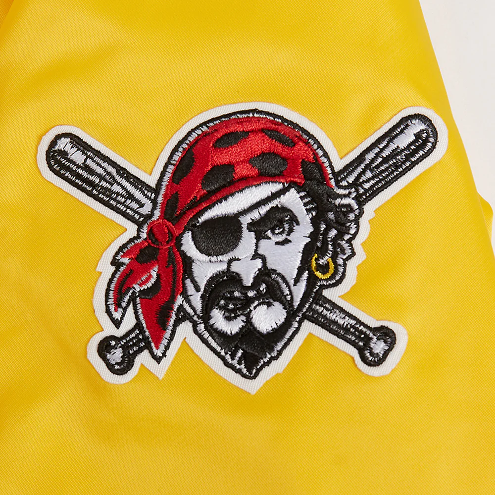 MLB PITTSBURG PIRATES CLASSIC WOMEN'S SATIN JACKET (YELLOW) - Image 7