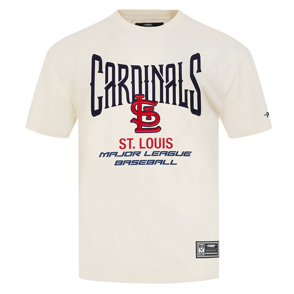 MLB ST. LOUIS CARDINALS CITY TOUR 2.0 MEN'S COTTON JERSEY DROP SHOULDER TOP (EGGSHELL)