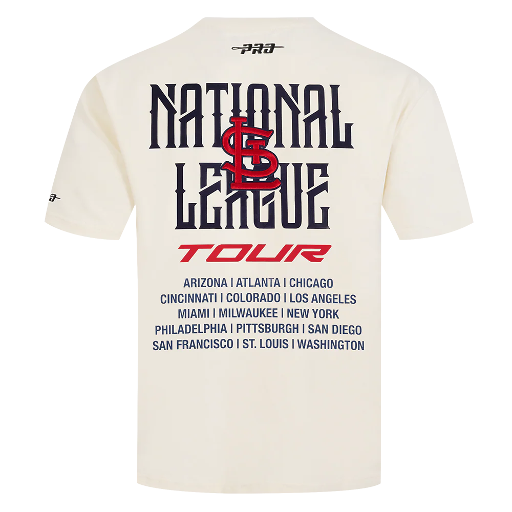 MLB ST. LOUIS CARDINALS CITY TOUR 2.0 MEN'S COTTON JERSEY DROP SHOULDER TOP (EGGSHELL) - Image 3