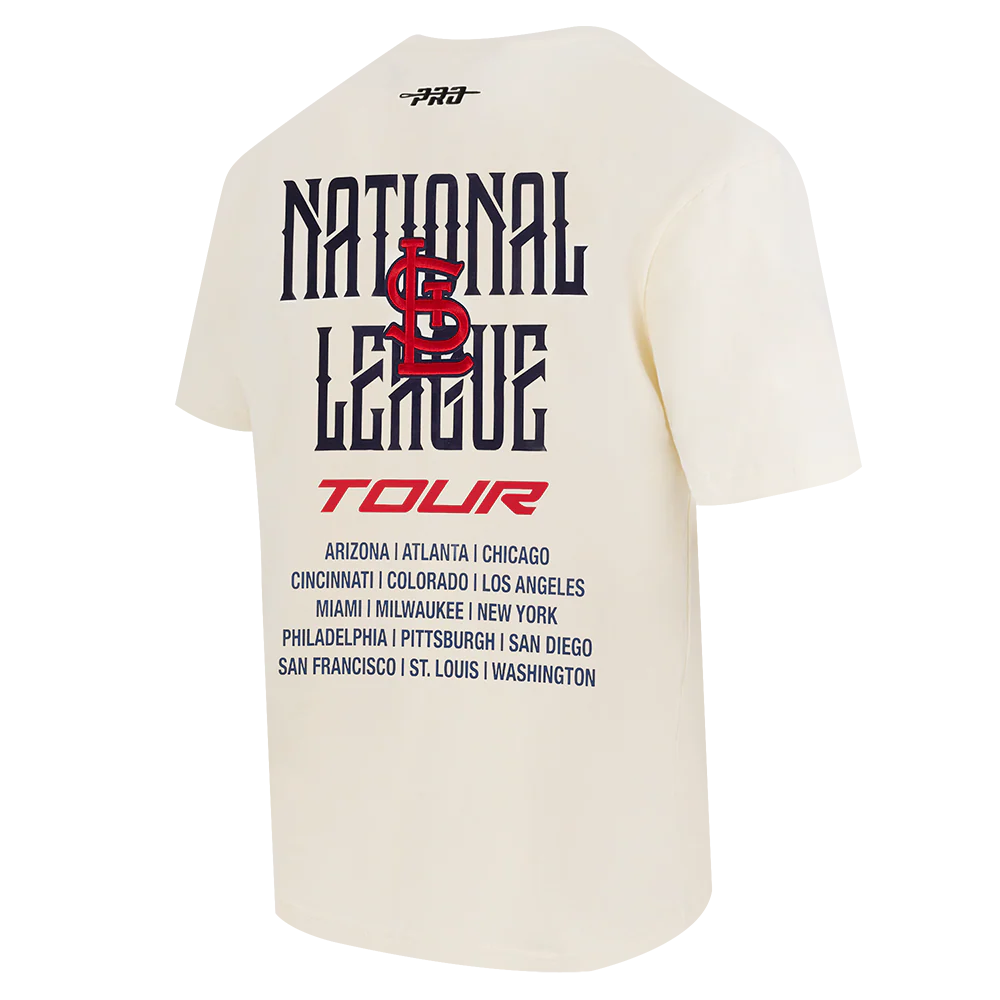 MLB ST. LOUIS CARDINALS CITY TOUR 2.0 MEN'S COTTON JERSEY DROP SHOULDER TOP (EGGSHELL) - Image 4