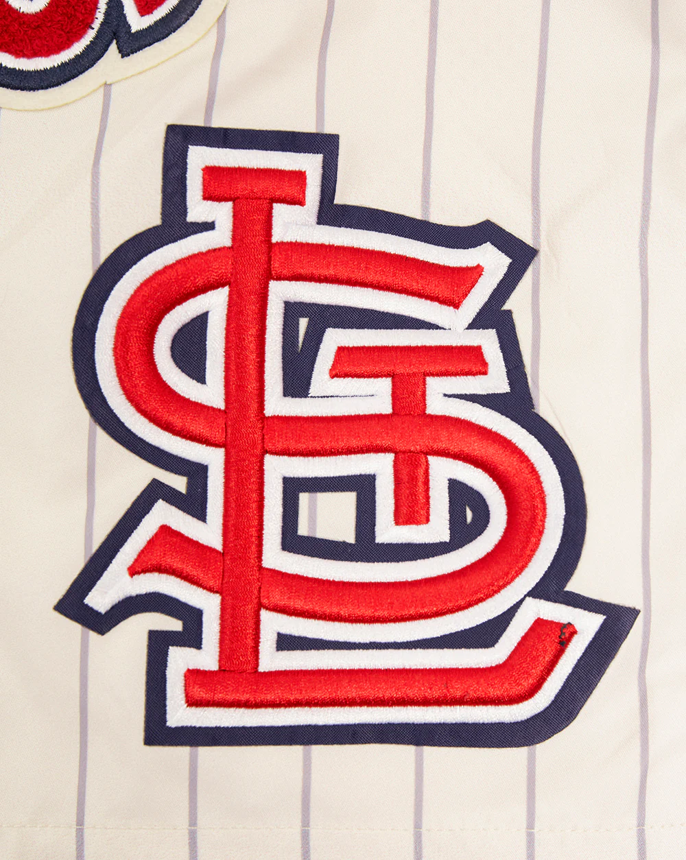 MLB ST. LOUIS CARDINALS PINSTRIPE RETRO CLASSIC MEN'S WOVEN SHORT (EGGSHELL/ GREY) - Image 5