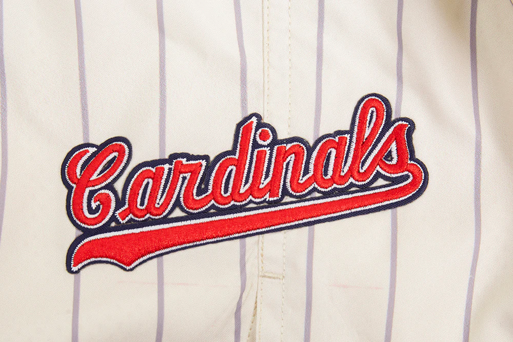 MLB ST. LOUIS CARDINALS PINSTRIPE RETRO CLASSIC MEN'S WOVEN SHORT (EGGSHELL/ GREY) - Image 6