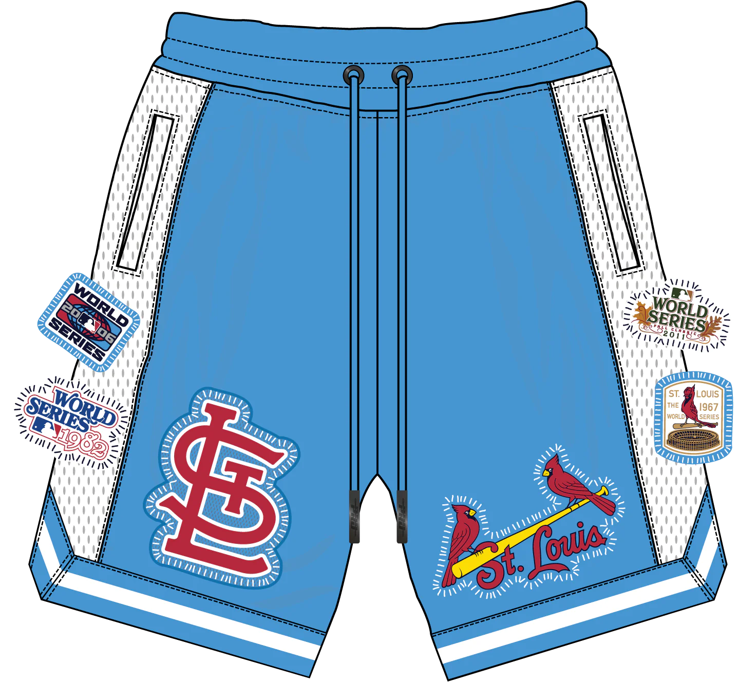 MLB ST. LOUIS CARDINALS DIY PICK STITCH MEN'S DOUBLE KNIT 2.0 SHORT (UNIVERSITY BLUE) - Image 13