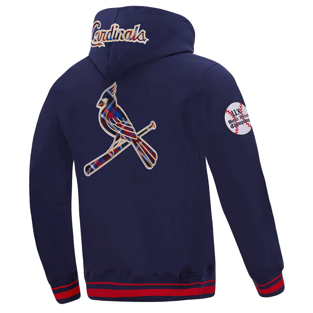 MLB ST. LOUIS CARDINALS PRO PREP RIB FLC PO HOODIE (MIDNIGHT NAVY/RED/MIDNIGHT NAVY) - Image 4