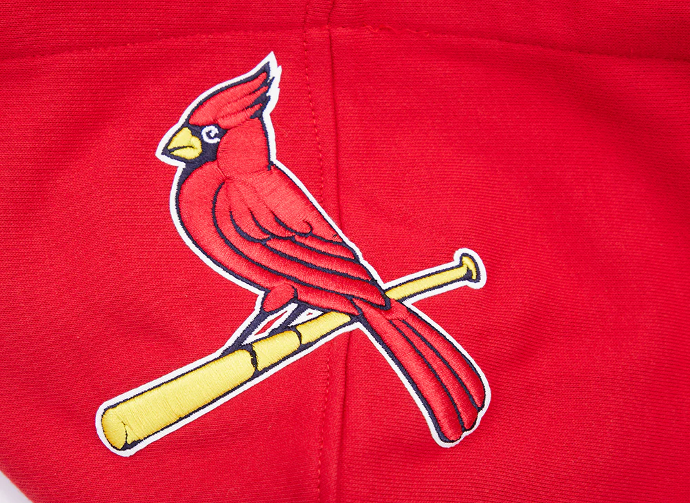 MLB ST. LOUIS CARDINALS SCRIPT TAIL MEN'S RIB FLEECE PULLOVER HOODIE (RED/MIDNIGHT NAVY/RED) - Image 5
