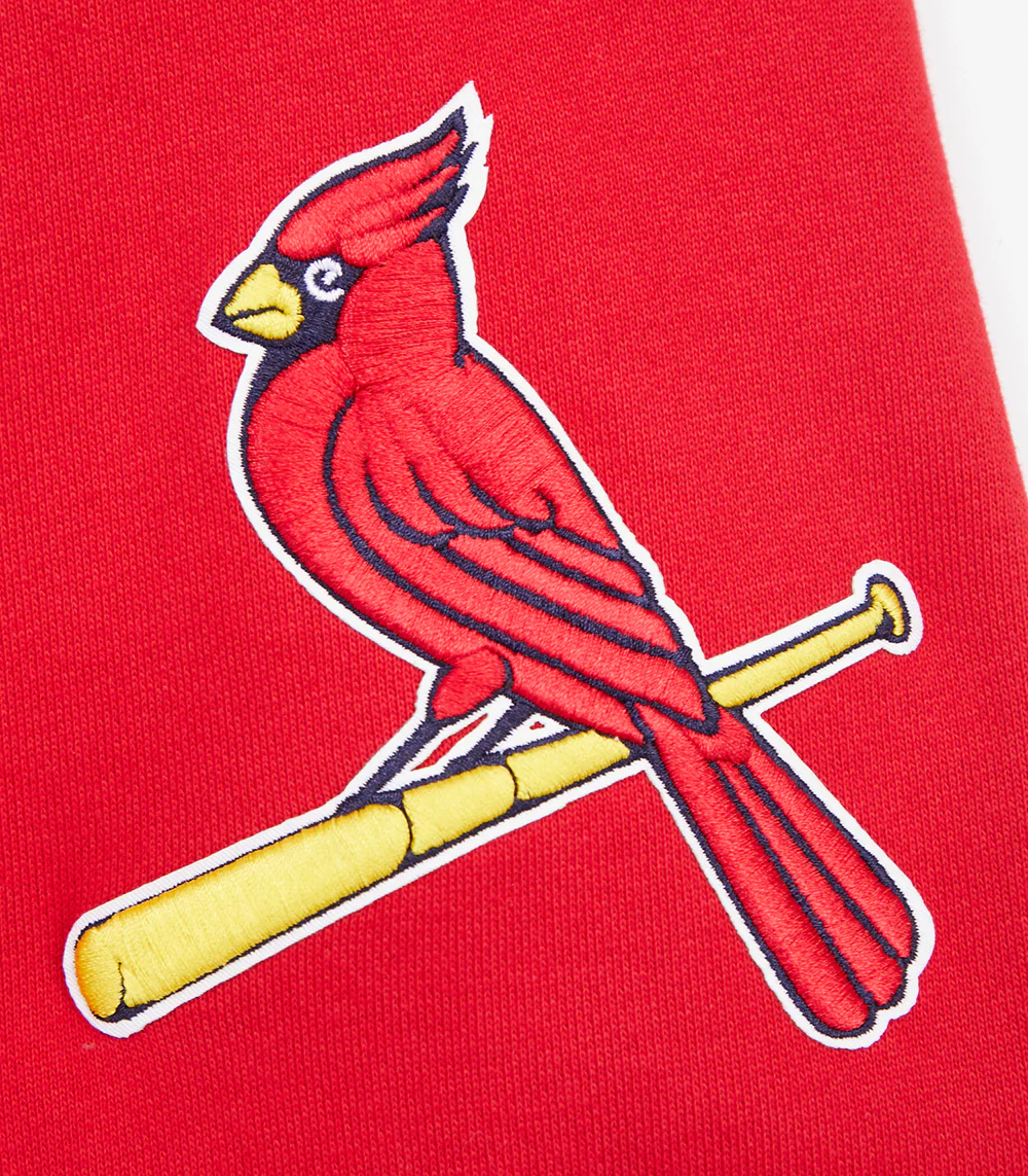 MLB ST. LOUIS CARDINALS SCRIPT TAIL MEN'S RIB FLEECE PULLOVER HOODIE (RED/MIDNIGHT NAVY/RED) - Image 7