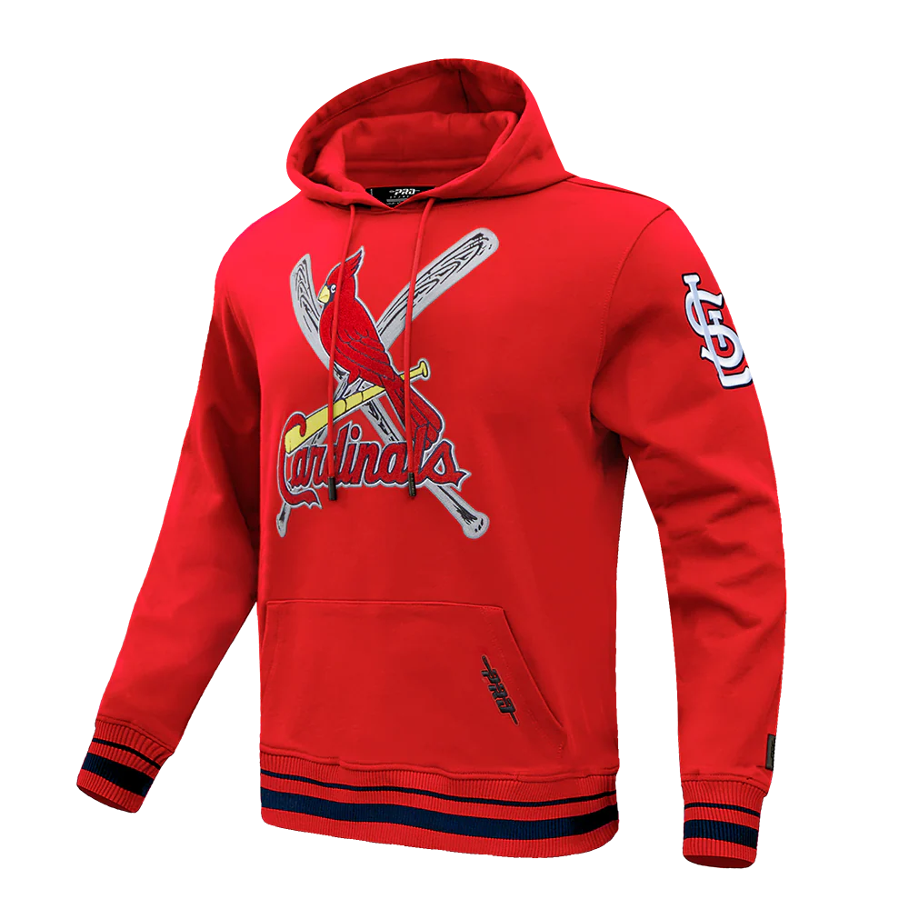MLB ST. LOUIS CARDINALS MASHUP MEN'S RIB PULLOVER HOODIE (RED/MIDNIGHT NAVY/RED) - Image 2