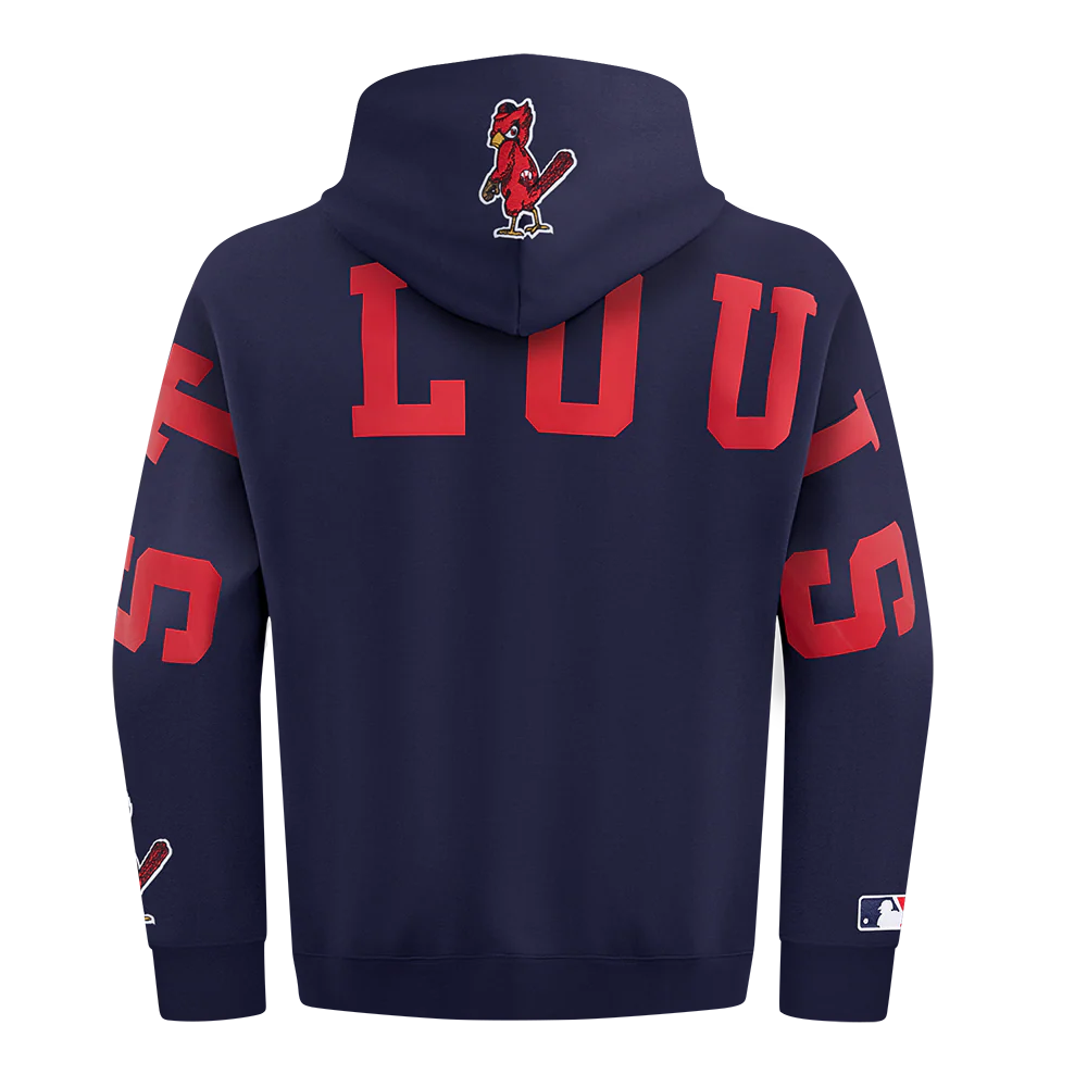 MLB ST. LOUIS CARDINALS WINGSPAN MEN'S DROP SHOULDER FLEECE PULLOVER HOODIE (MIDNIGHT NAVY) - Image 5