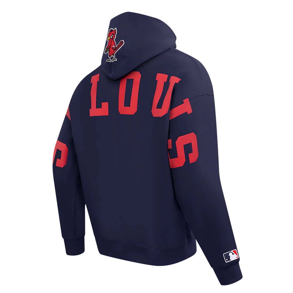 MLB ST. LOUIS CARDINALS WINGSPAN MEN'S DROP SHOULDER FLEECE PULLOVER HOODIE (MIDNIGHT NAVY) - Image 6