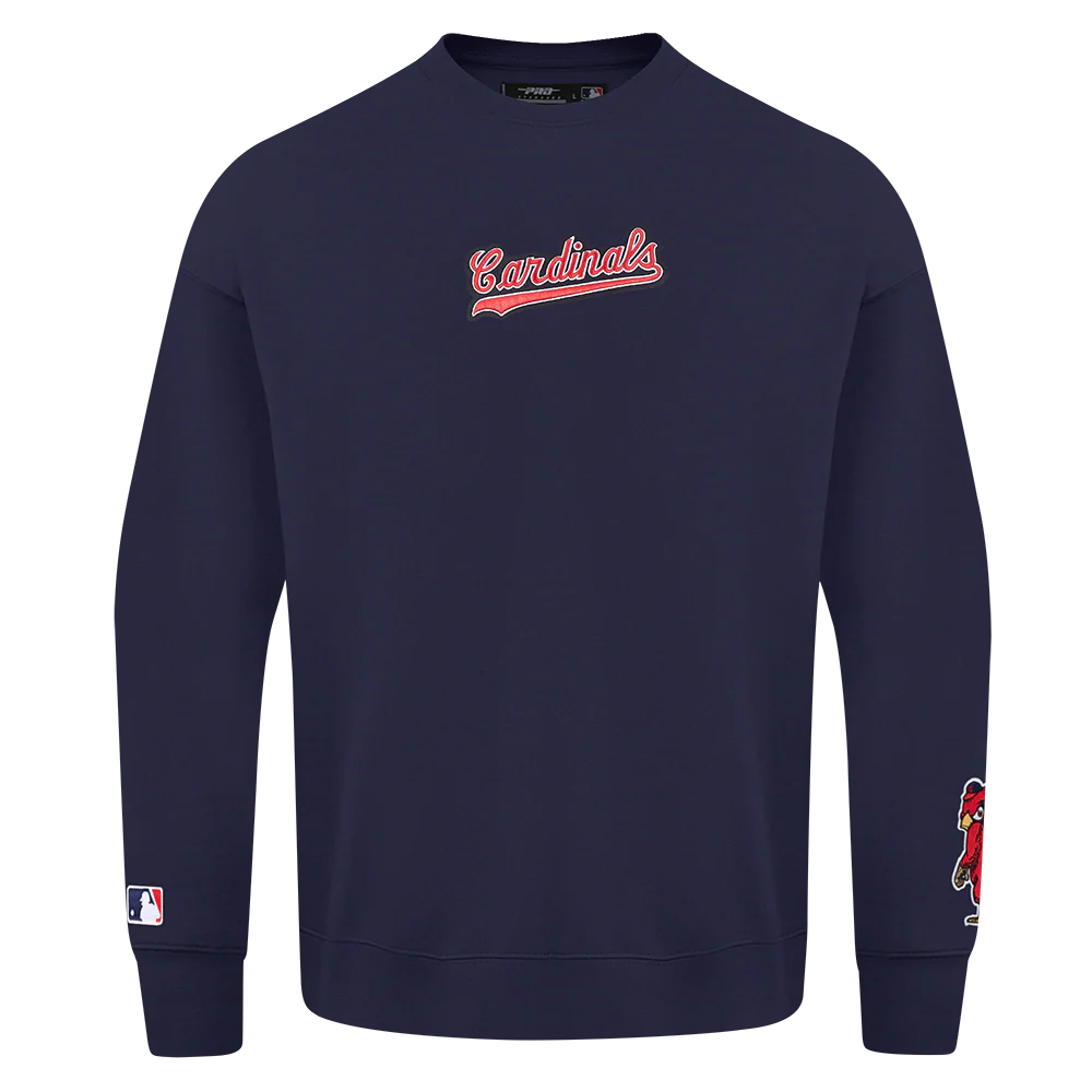 MLB ST. LOUIS CARDINALS WINGSPAN MEN'S DROP SHOULDER FLEECE CREWNECK (MIDNIGHT NAVY) - Image 3