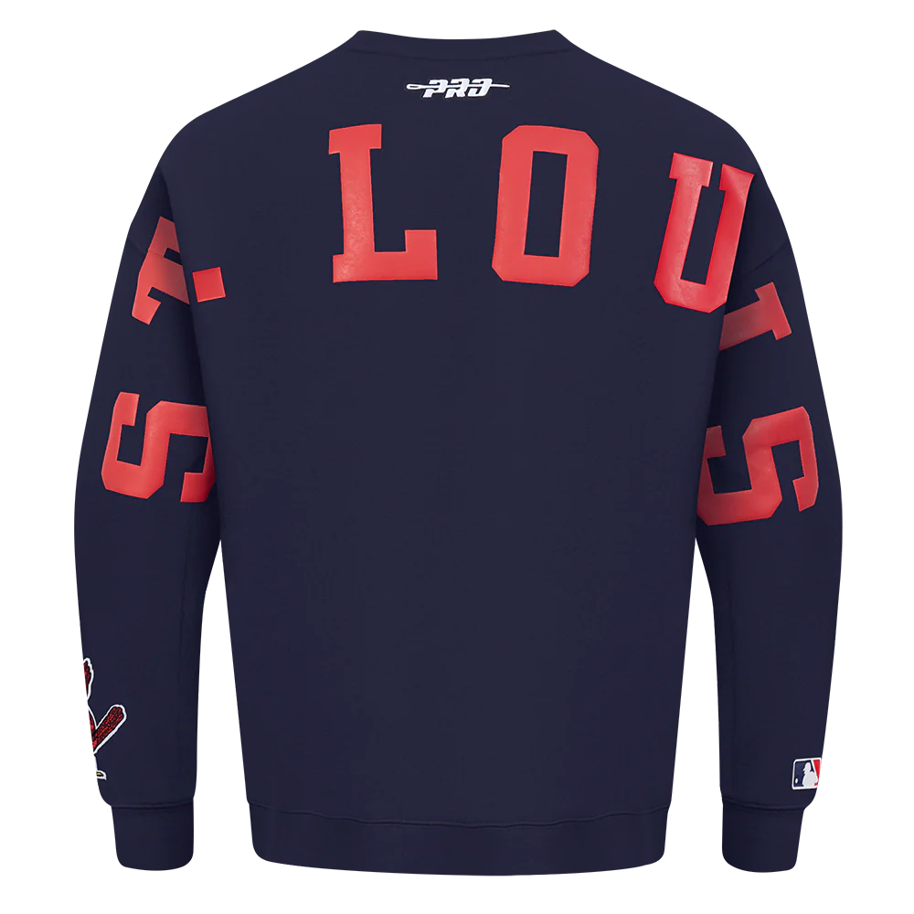 MLB ST. LOUIS CARDINALS WINGSPAN MEN'S DROP SHOULDER FLEECE CREWNECK (MIDNIGHT NAVY) - Image 5