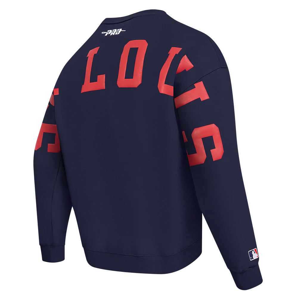 MLB ST. LOUIS CARDINALS WINGSPAN MEN'S DROP SHOULDER FLEECE CREWNECK (MIDNIGHT NAVY) - Image 6