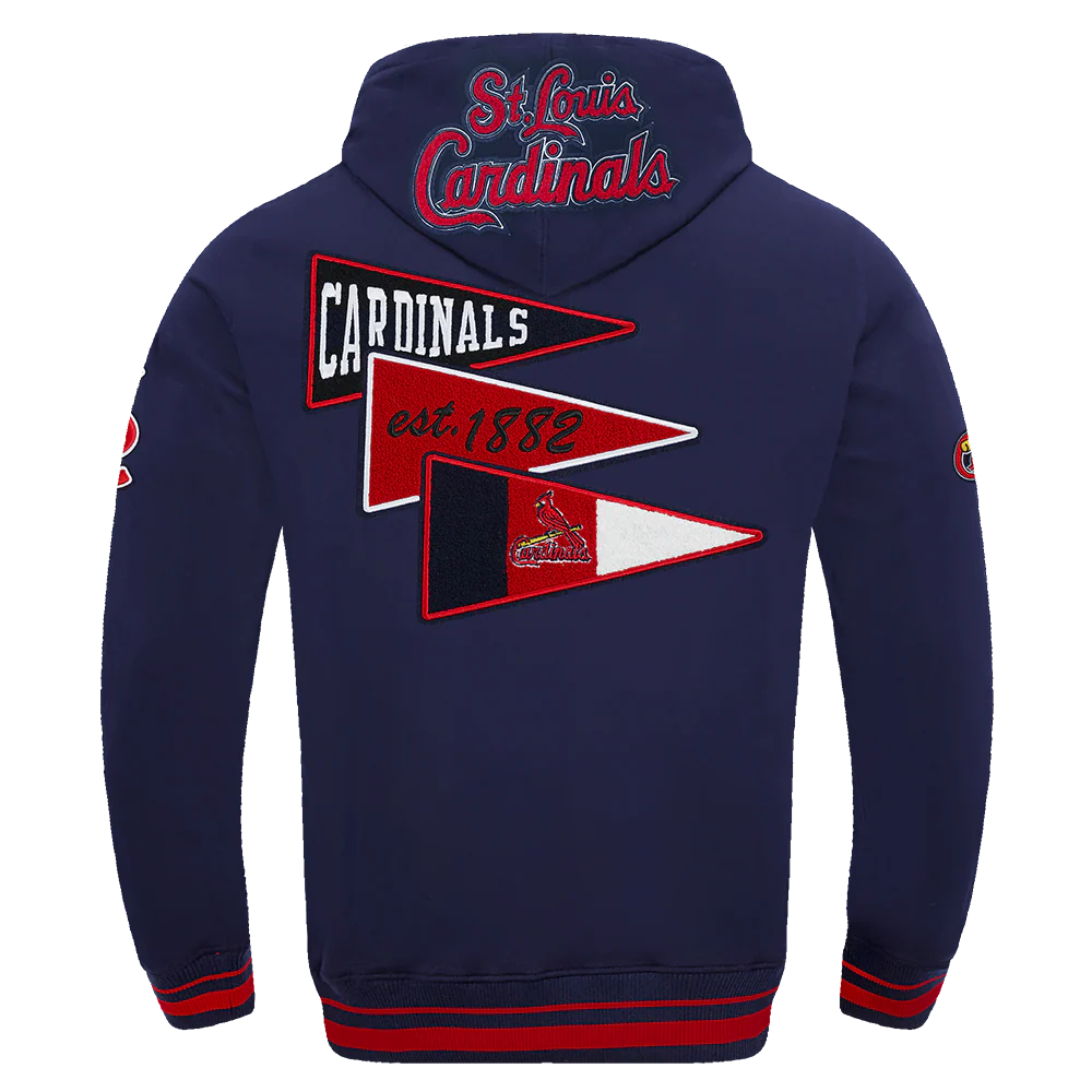 MLB ST. LOUIS CARDINALS TEAM PENNATS MEN'S RIB FLC PO HOODIE (MIDNIGHT NAVY/RED/MIDNIGHT NAVY) - Image 3
