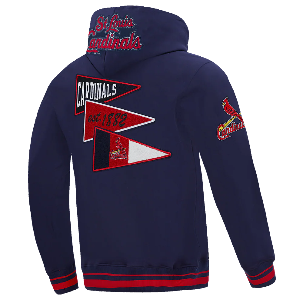 MLB ST. LOUIS CARDINALS TEAM PENNATS MEN'S RIB FLC PO HOODIE (MIDNIGHT NAVY/RED/MIDNIGHT NAVY) - Image 4
