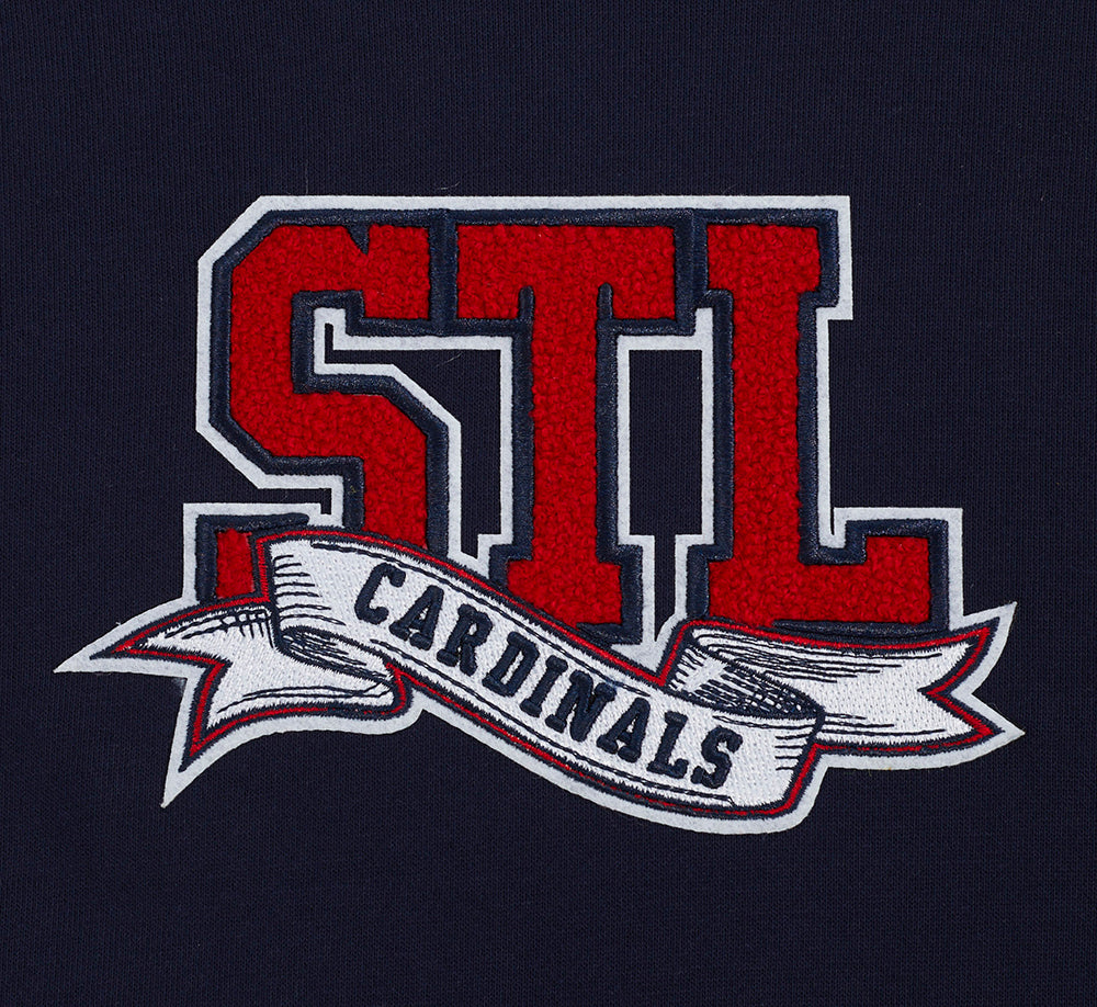 MLB ST. LOUIS CARDINALS TEAM PENNATS MEN'S RIB FLC PO HOODIE (MIDNIGHT NAVY/RED/MIDNIGHT NAVY) - Image 5