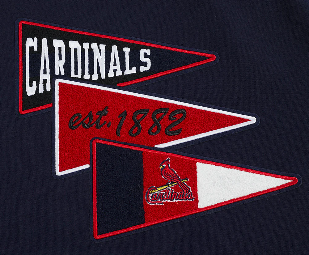 MLB ST. LOUIS CARDINALS TEAM PENNATS MEN'S RIB FLC PO HOODIE (MIDNIGHT NAVY/RED/MIDNIGHT NAVY) - Image 9
