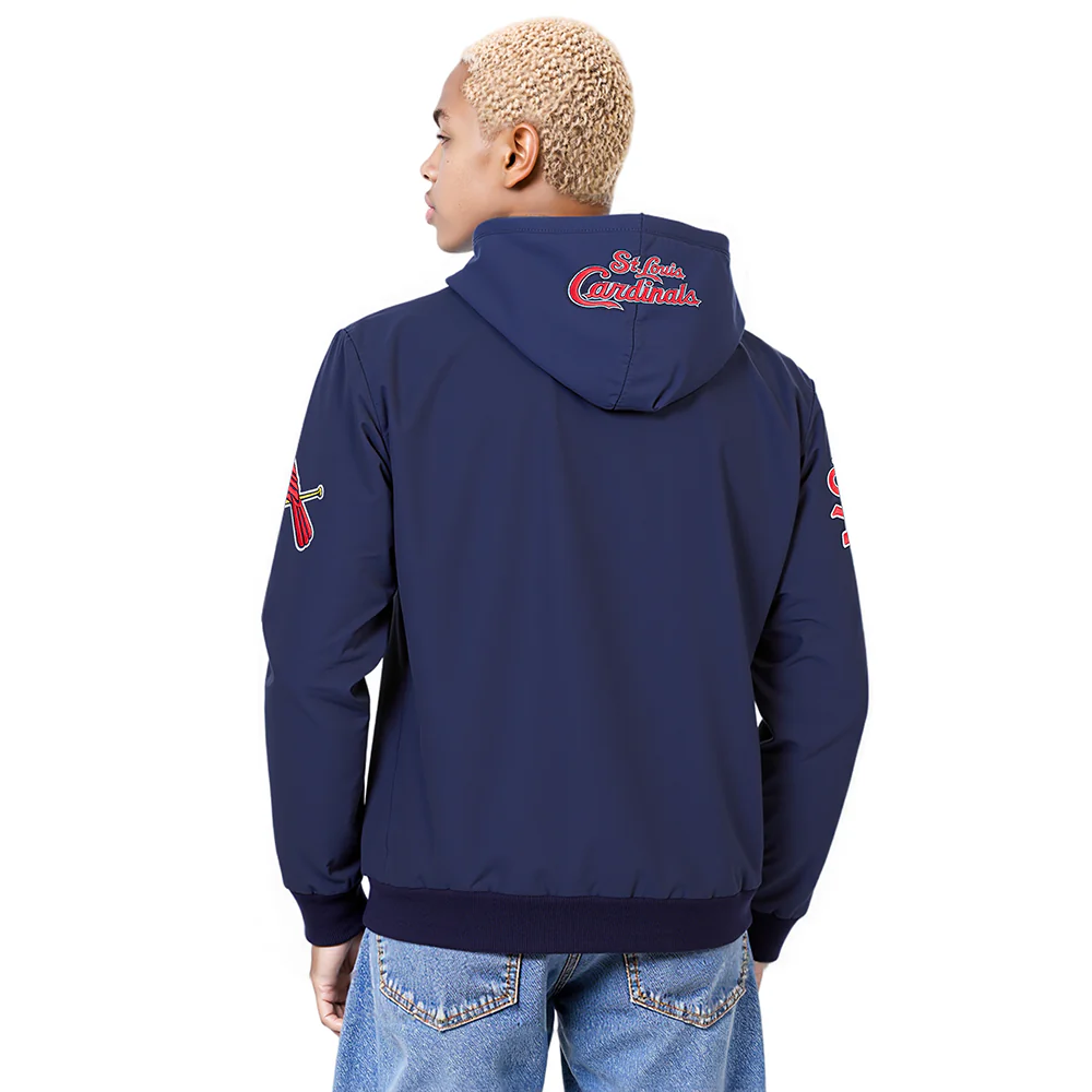 MLB ST. LOUIS CARDINALS CLASSIC WIND SUIT MEN'S WOVEN FULL ZIP PULLOVER HOODIE (MIDNIGHT NAVY) - Image 2
