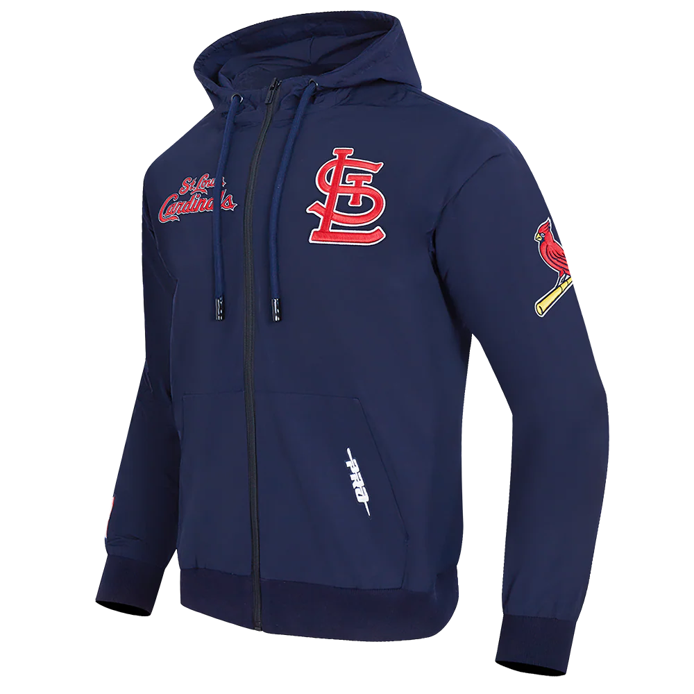 MLB ST. LOUIS CARDINALS CLASSIC WIND SUIT MEN'S WOVEN FULL ZIP PULLOVER HOODIE (MIDNIGHT NAVY) - Image 3