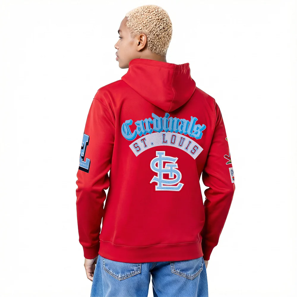 MLB ST. LOUIS CARDINALS BEST OF MEN'S DROP SHOULDER FLC PO HOODIE (RED)