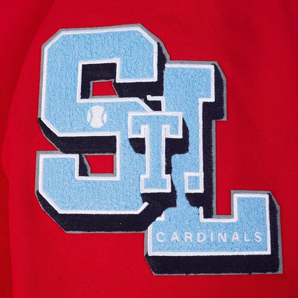 MLB ST. LOUIS CARDINALS BEST OF MEN'S DROP SHOULDER FLC PO HOODIE (RED) - Image 8