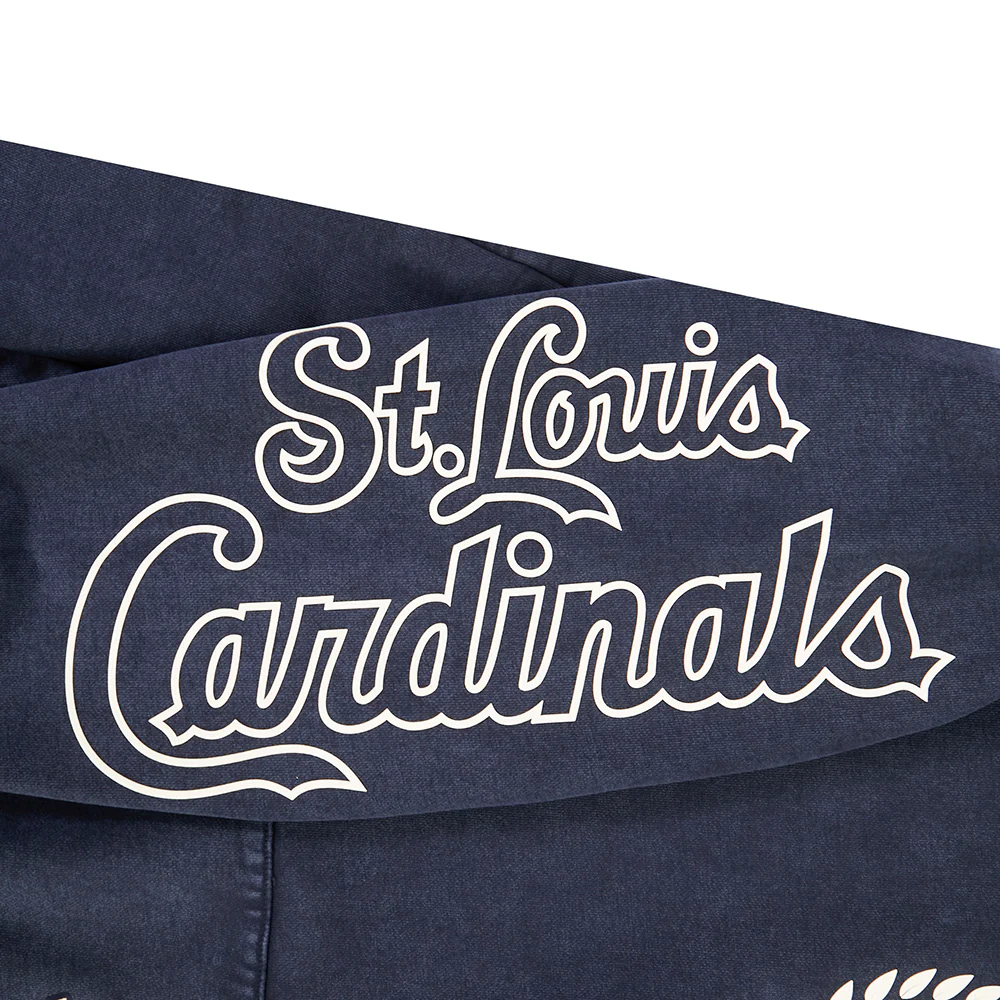 MLB ST. LOUIS CARDINALS STREET TEAM MEN'S ENZYME WASH DS FT PO HOODIE (WASHED MIDNIGHT NAVY) - Image 6