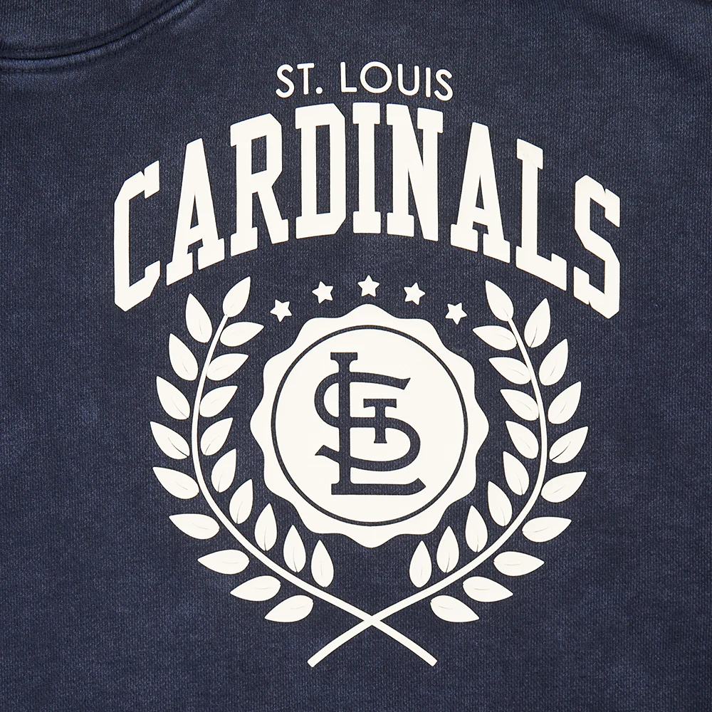 MLB ST. LOUIS CARDINALS STREET TEAM MEN'S ENZYME WASH DS FT PO HOODIE (WASHED MIDNIGHT NAVY) - Image 7