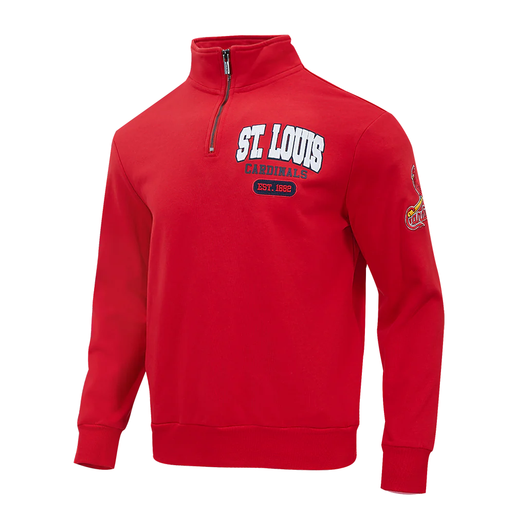 MLB ST. LOUIS CARDINALS CITY ARCH MEN'S FLC 1/4 ZIP (RED) - Image 3
