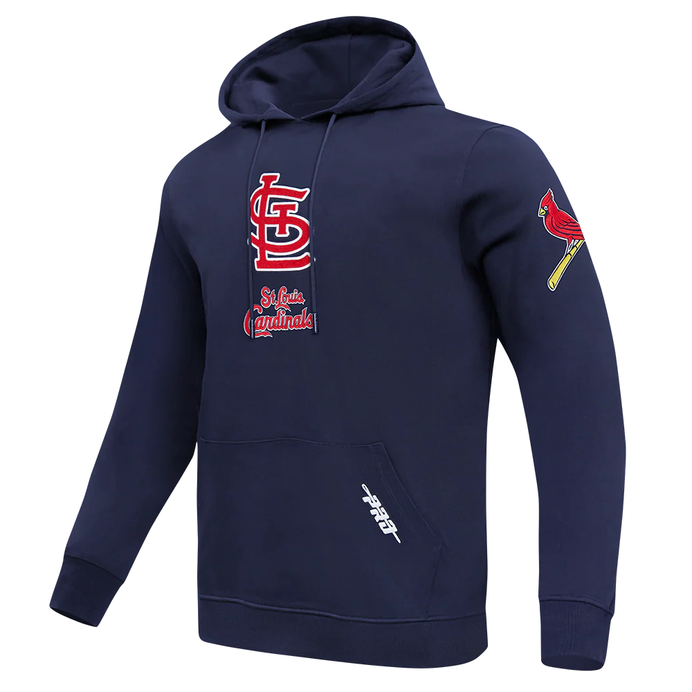 MLB ST. LOUIS CARDINALS CLASSIC CHENILLE MEN'S DK PO HOODIE (MIDNIGHT NAVY) - Image 3