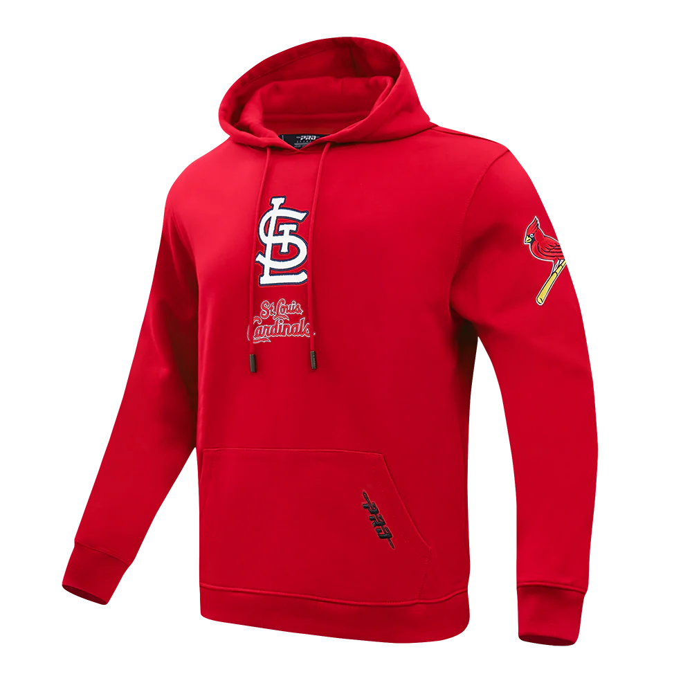 MLB ST. LOUIS CARDINALS CLASSIC CHENILLE MEN'S DK PO HOODIE (RED) - Image 3