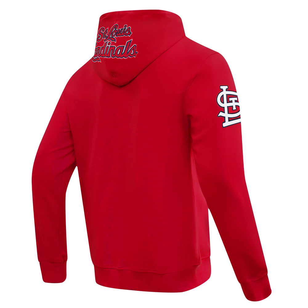 MLB ST. LOUIS CARDINALS CLASSIC CHENILLE MEN'S DK PO HOODIE (RED) - Image 4