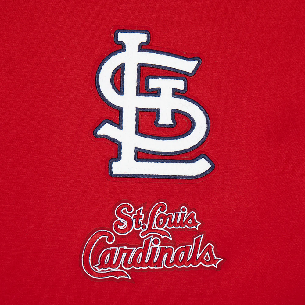 MLB ST. LOUIS CARDINALS CLASSIC CHENILLE MEN'S DK PO HOODIE (RED) - Image 5