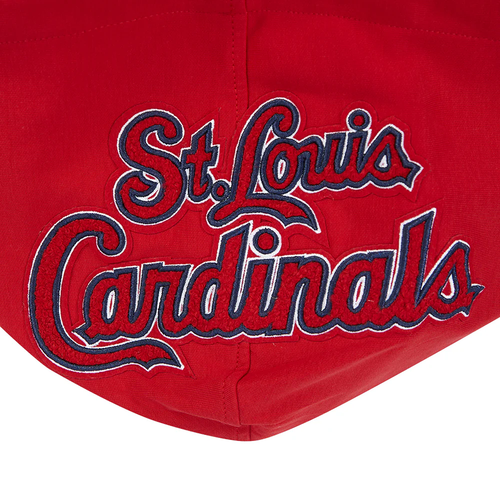 MLB ST. LOUIS CARDINALS CLASSIC CHENILLE MEN'S DK PO HOODIE (RED) - Image 6