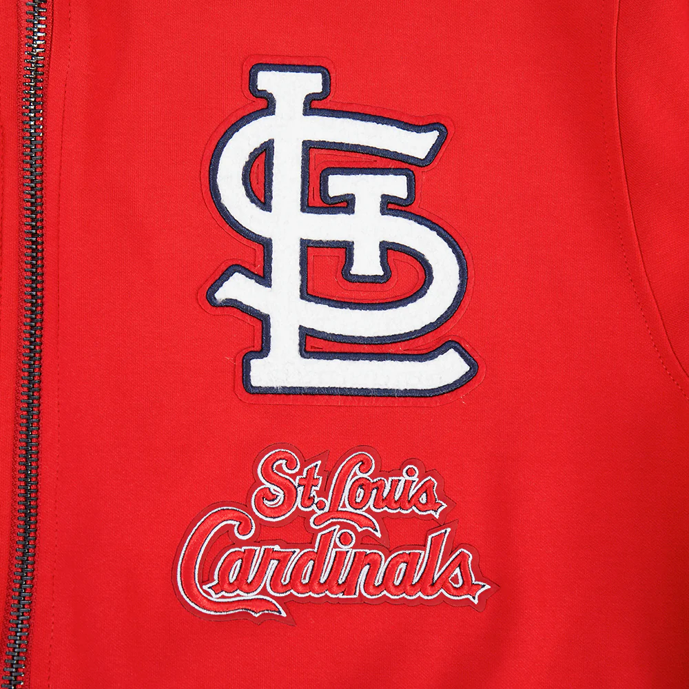 MLB ST. LOUIS CARDINALS CLASSIC CHENILLE MEN'S DK FZ HOODIE (RED) - Image 5