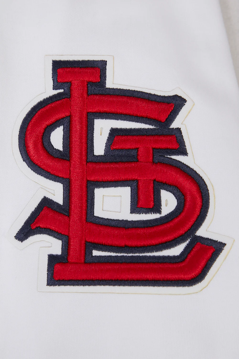MLB ST. LOUIS CARDINALS CLASSIC CHENILLE MEN'S FULL ZIP PULLOVER HOODIE (WHITE) - Image 7
