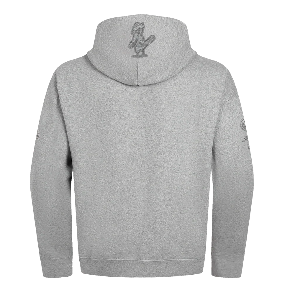 MLB ST. LOUIS CARDINALS RETRO NEUTRAL MEN'S DROP SHOULDER PO HOODI (DARK HEATHER GRAY) - Image 3