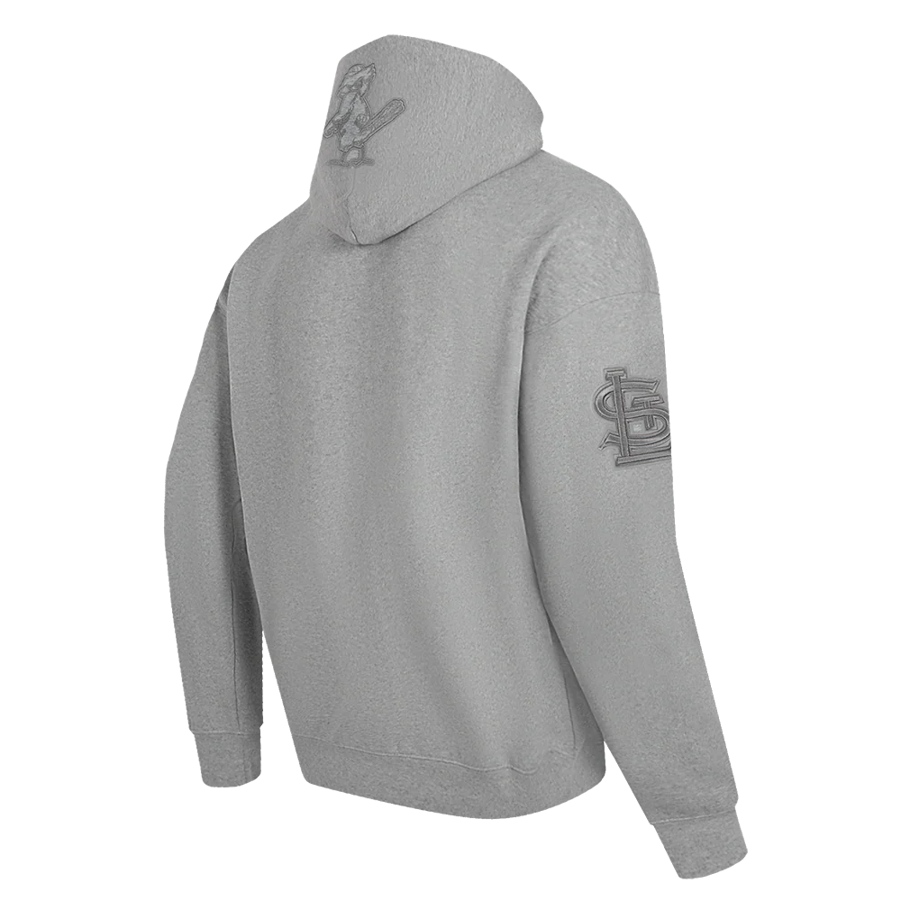 MLB ST. LOUIS CARDINALS RETRO NEUTRAL MEN'S DROP SHOULDER PO HOODI (DARK HEATHER GRAY) - Image 4