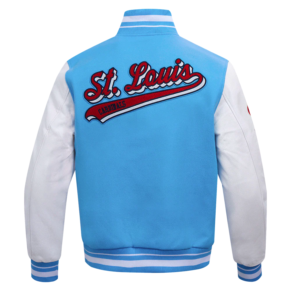 MLB ST. LOUIS CARDINALS SCRIPT TAIL MEN'S RIB WOOL VARSITY (UNIVERSITY BLUE/WHITE) - Image 3