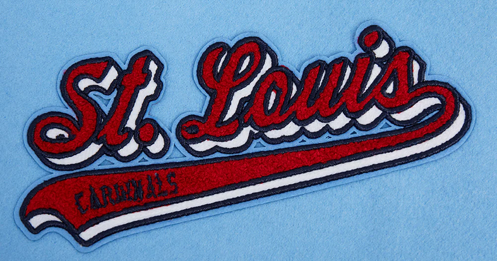 MLB ST. LOUIS CARDINALS SCRIPT TAIL MEN'S RIB WOOL VARSITY (UNIVERSITY BLUE/WHITE) - Image 9