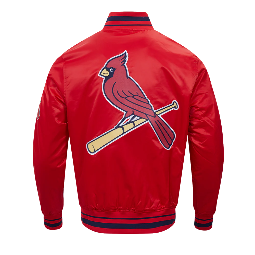 MLB ST. LOUIS CARDINALS SCRIPT TAIL MEN'S SATIN JACKET (RED/MIDNIGHT NAVY/RED) - Image 4