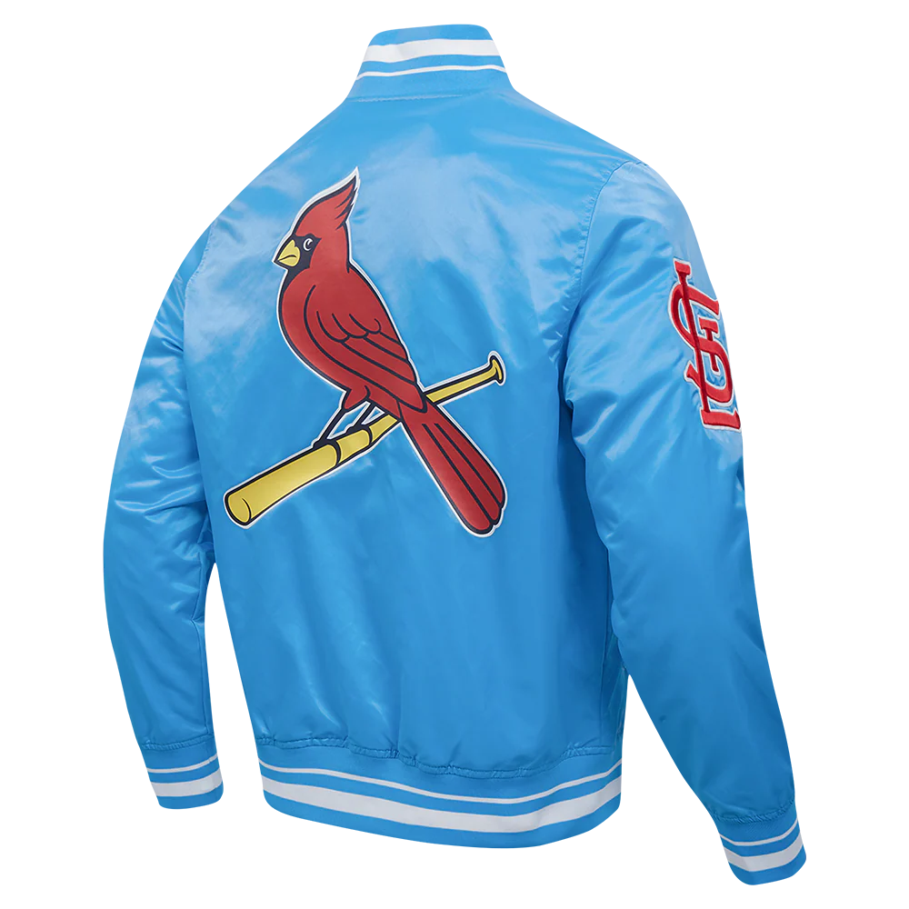 MLB ST. LOUIS CARDINALS SCRIPT TAIL MEN'S SATIN JACKET (UNIVERSITY BLUE) - Image 4