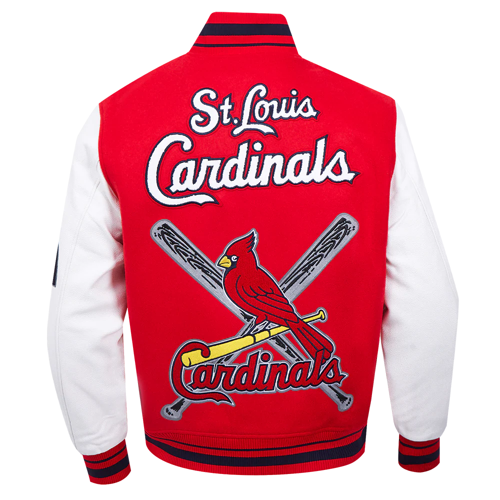 MLB ST. LOUIS CARDINALS MASHUP MEN'S RIB WOOL VARSITY JACKET (RED/WHITE/MIDNIGHT NAVY) - Image 4