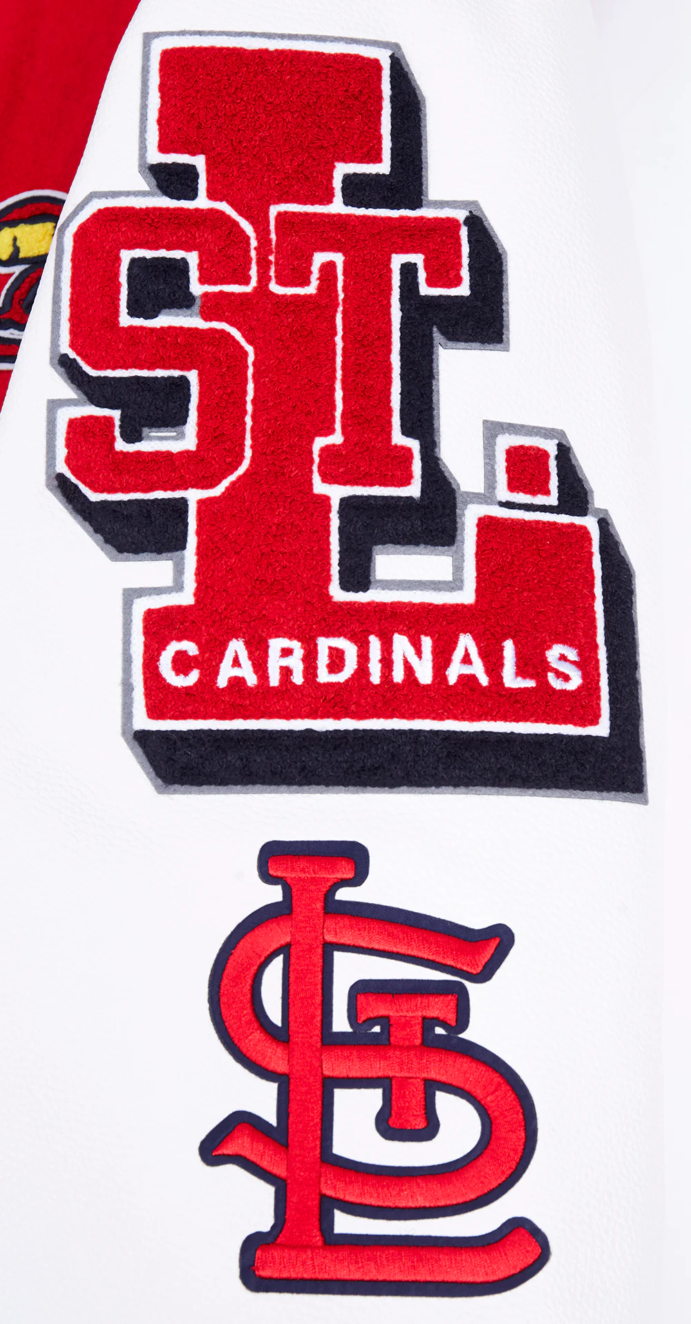 MLB ST. LOUIS CARDINALS MASHUP MEN'S RIB WOOL VARSITY JACKET (RED/WHITE/MIDNIGHT NAVY) - Image 5