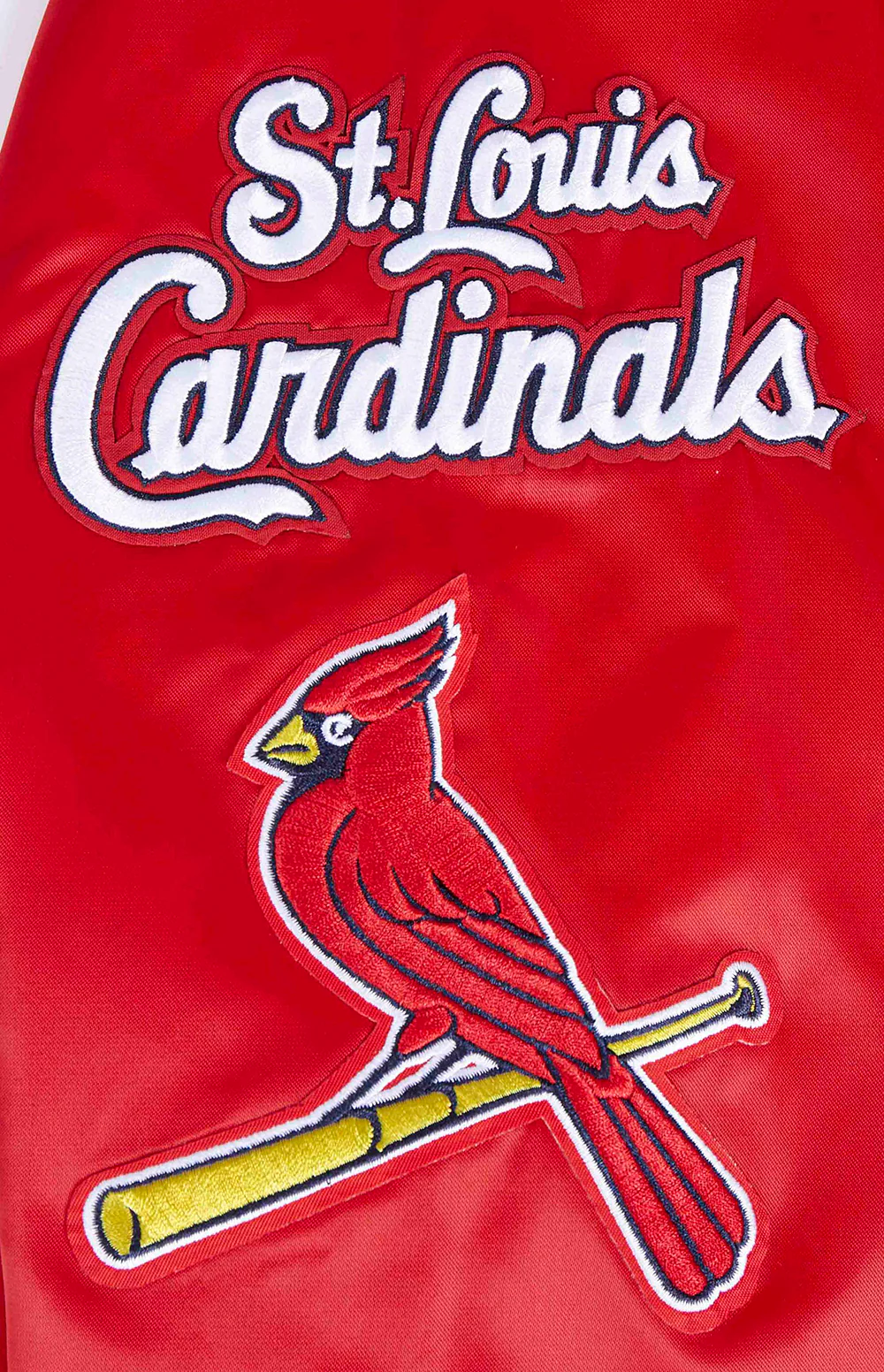 MLB ST. LOUIS CARDINALS MASHUP MEN'S RIB SATIN JACKET (RED/MIDNIGHT NAVY/RED) - Image 8
