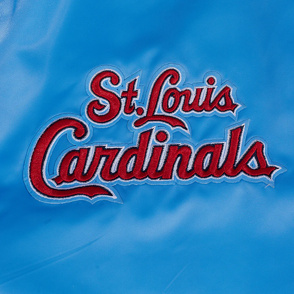 MLB ST. LOUIS CARDINALS SOUVENIR MEN'S SATIN JACKET (UNIVERSITY BLUE) - Image 7