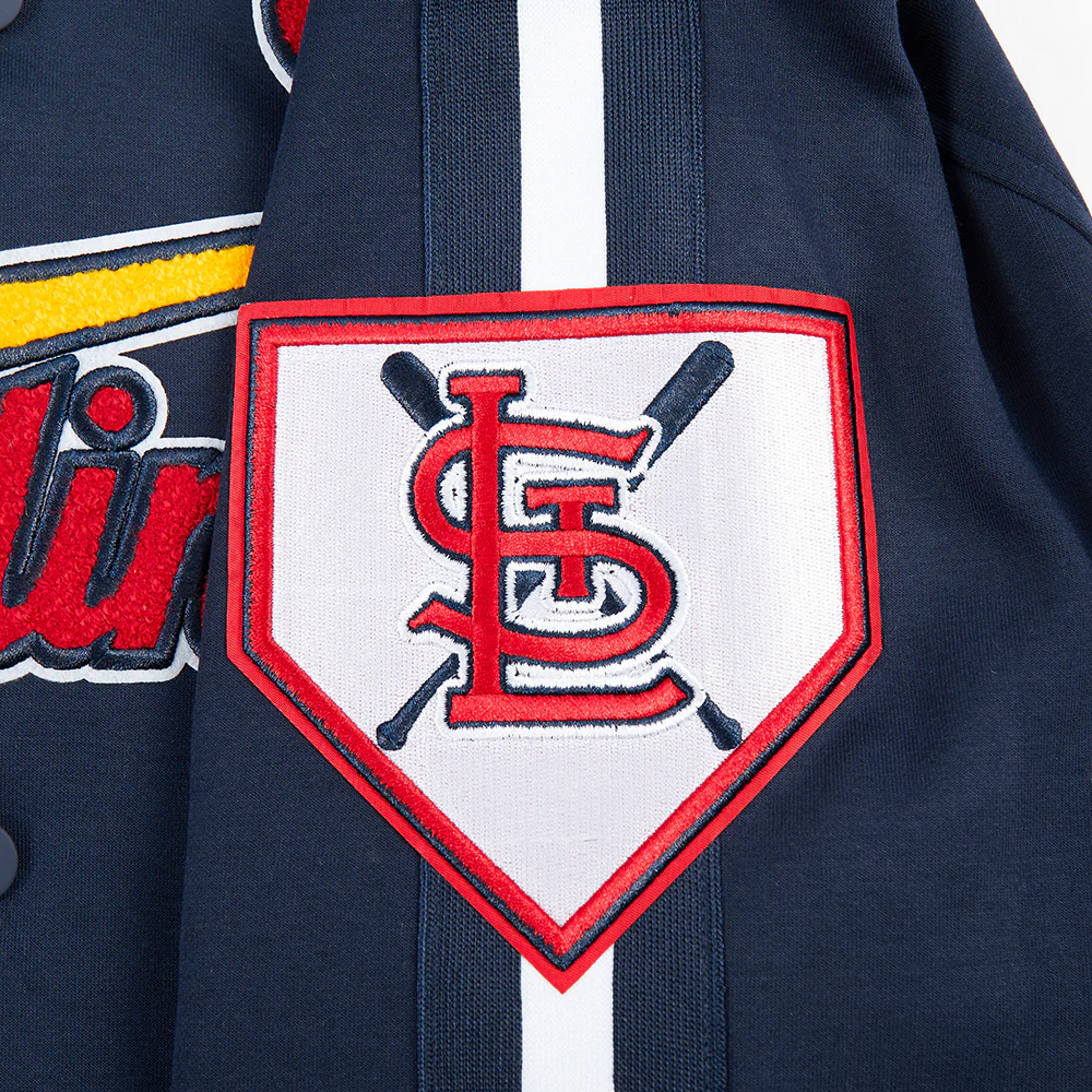 MLB ST. LOUIS CARDINALS CURRENT LOGO PRO GAME DAY MEN'S DOUBLE KNIT JACKET (MIDNIGHT NAVY/WHITE) - Image 6